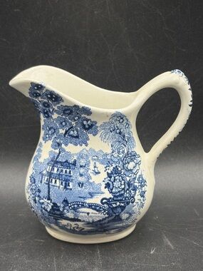 Royal Staffordshire Tonquin Blue Transferware AJ Wilkinson England Creamer Jug